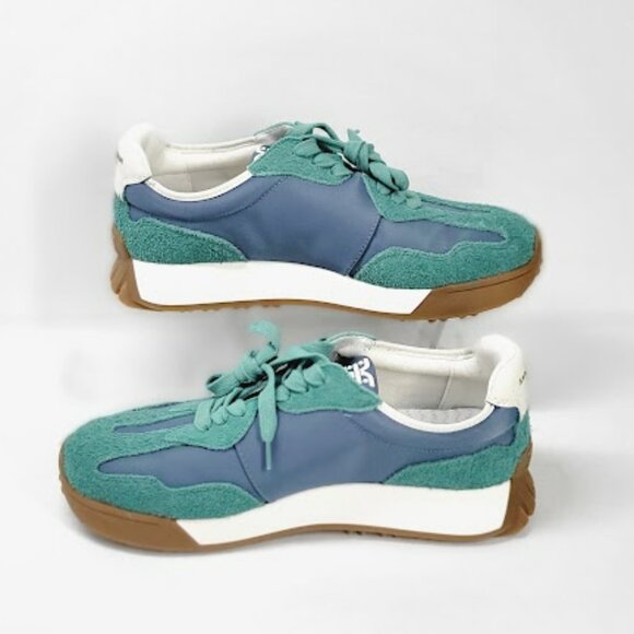 SAM EDELMAN Langley 3 Sneakers Green Blue Suede Leather Women’s Size 7.5 NWOB - Picture 5 of 8